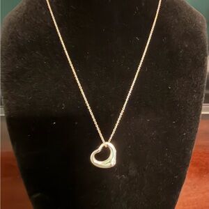 Tiffany & Co. Silver Small Open Heart Necklace